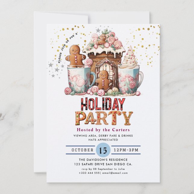 Invitación a fiestas de vacaciones en Cookies y Co (Anverso)