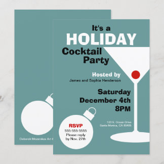 Invitación a fiestas de vacaciones retro-modernas