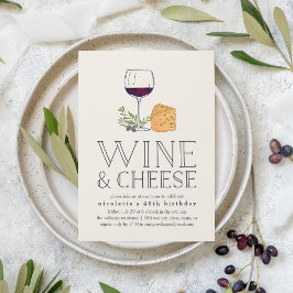 Invitación a fiestas de vino y queso en cualquier