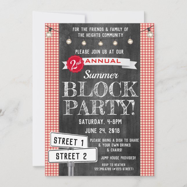 Invitación a fiestas en bloque Fiesta de calle de  (Anverso)