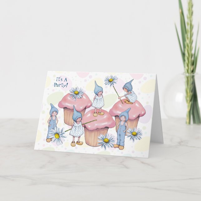 Invitación a fiestas: Gnomes y pasteles, maricones (Anverso)
