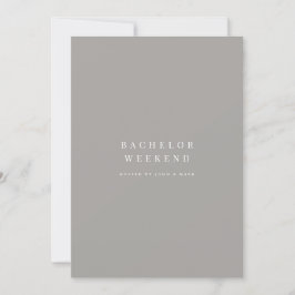 Invitación a fin de semana de Bachelor blanco y gr