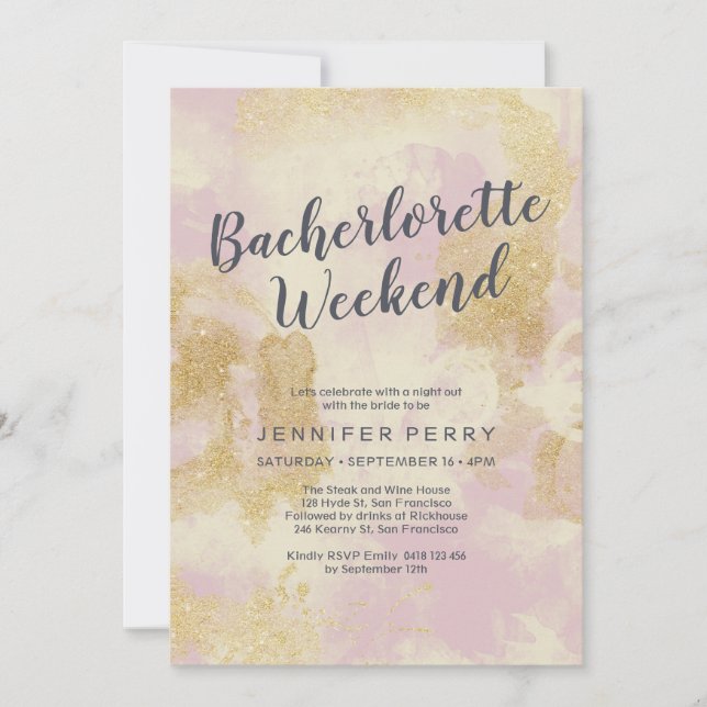 Invitación a fin de semana de Bachelorette, purpur (Anverso)