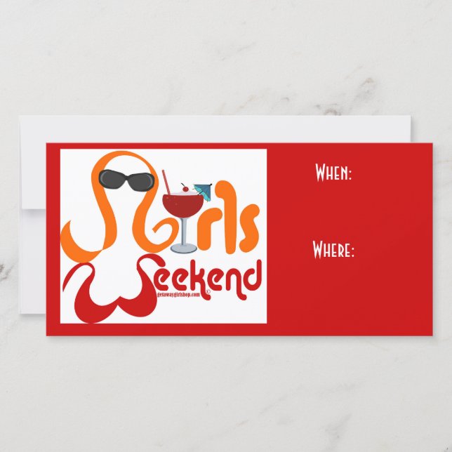 Invitación a fin de semana de chicas (Anverso)
