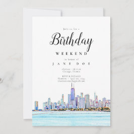 Invitación a fin de semana de cumpleaños de Chicag