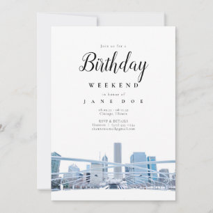 Invitación a fin de semana de cumpleaños de Chicag