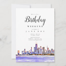 Invitación a fin de semana de cumpleaños de Chicag