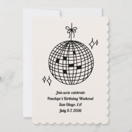 Invitación a fin de semana de fiesta de cumpleaños