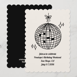 Invitación a fin de semana de fiesta de cumpleaños