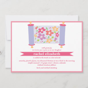 Invitación a Floral Torah Bat Mitzvah