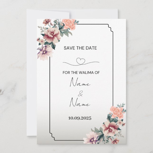 Invitación a Floral Walima (Anverso)