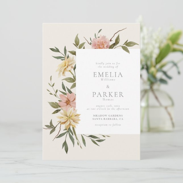 Invitación a Florales silvestres (Anverso de pie)