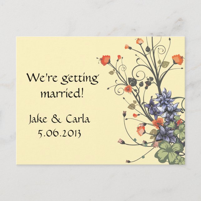 Invitación a flores variadas (Anverso)