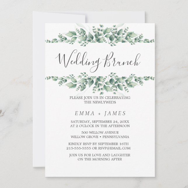 Invitación a Foliage Boda Brunch (Anverso)