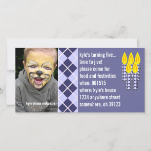 Invitación a foto de Blue Argyle Birthdy