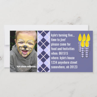 Invitación a foto de Blue Argyle Birthdy