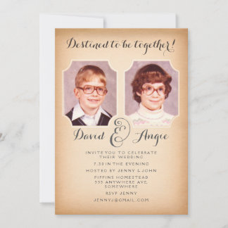 Invitación a foto de Boda de foto de día escolar