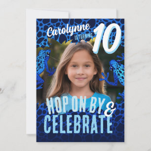 Invitación a foto de cumpleaños 10 de rana de selv