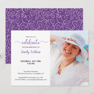 Invitación a foto de cumpleaños 30 de Violet Patte