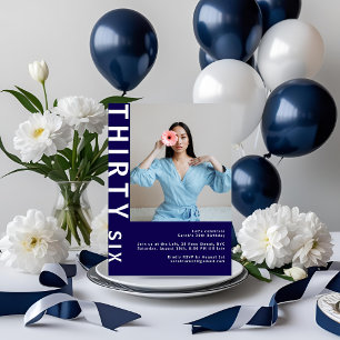 Invitación a foto de cumpleaños 36 Blue de la Mari