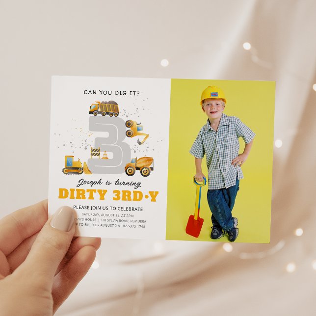 Invitación a foto de cumpleaños 3 dirhams Dirty Co (Subido por el creador)