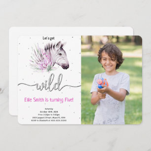 Invitación a foto de cumpleaños de Animal Safari