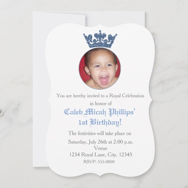 Invitación a foto de cumpleaños de la Corona Real  (Anverso)