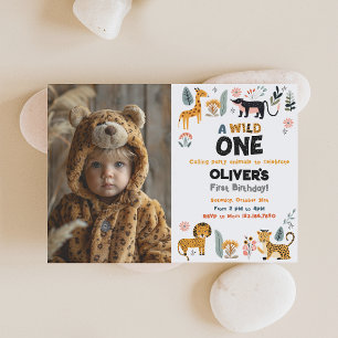 Invitación a foto de cumpleaños de Wild One Boy