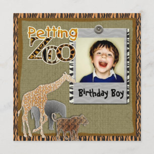 Invitación a foto de cumpleaños del safari salvaje