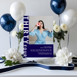 Invitación a foto de cumpleaños por Navy Blue 34th