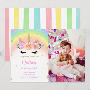Invitación a foto de Fiesta mágico de cumpleaños d