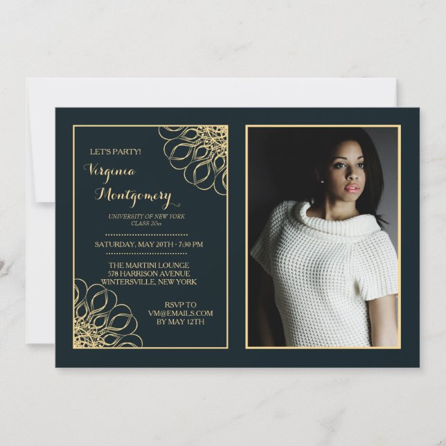 Invitación a foto de graduado Regal (Anverso)