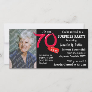 Invitación a foto de la fiesta de cumpleaños 70 de