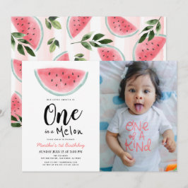 Invitación a foto de primer cumpleaños de una acua