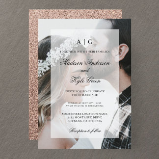 Invitación a foto de Rosa Boda de oro con superpos