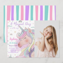 Invitación a foto de Unicornio