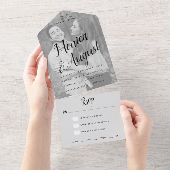 Invitación a fotografías en blanco y negro (desgarro)