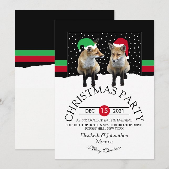 Invitación a Fox Cubs festivo (Anverso / Reverso)