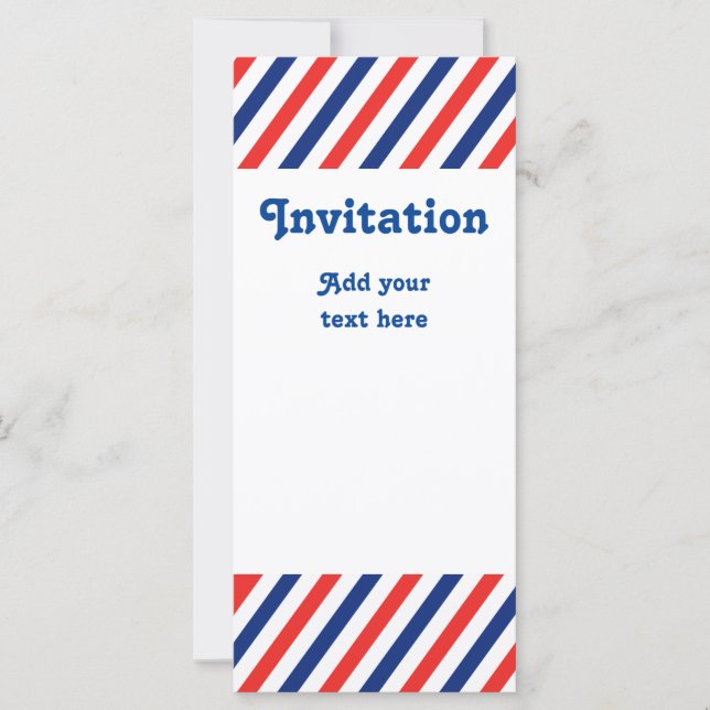 Invitación a franjas de barbero (Anverso)