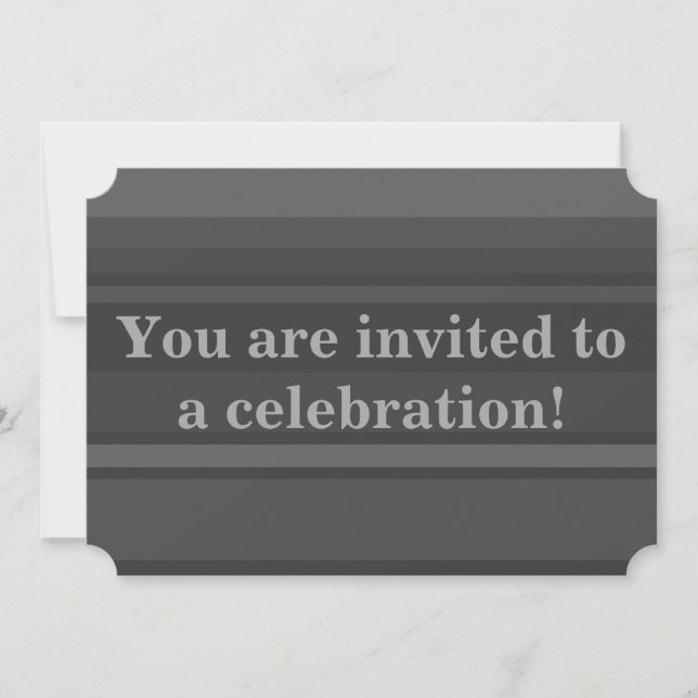Invitación a franjas de carbón vegetal (Anverso)