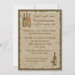 Invitación a frascos de vino de época