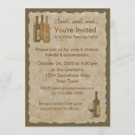 Invitación a frascos de vino de época