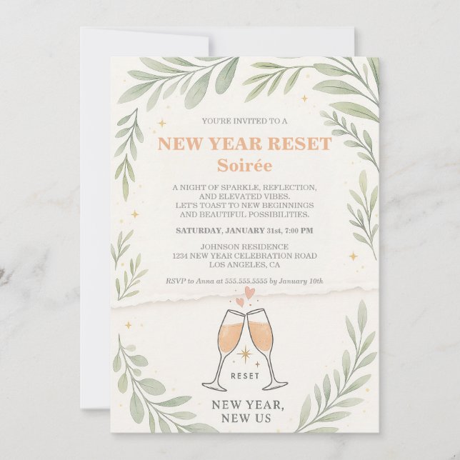 Invitación A Fresh Start Cocktail Party For Missed New Year (Anverso)