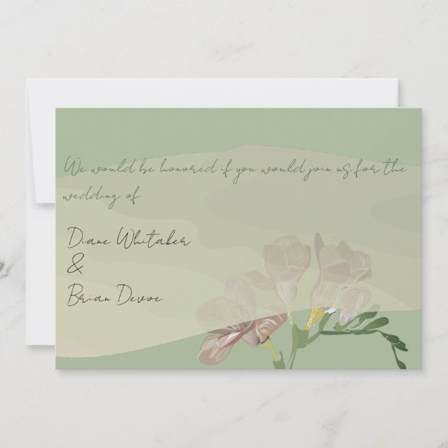 Invitación a Fresia por Ceremonia de boda (Anverso)