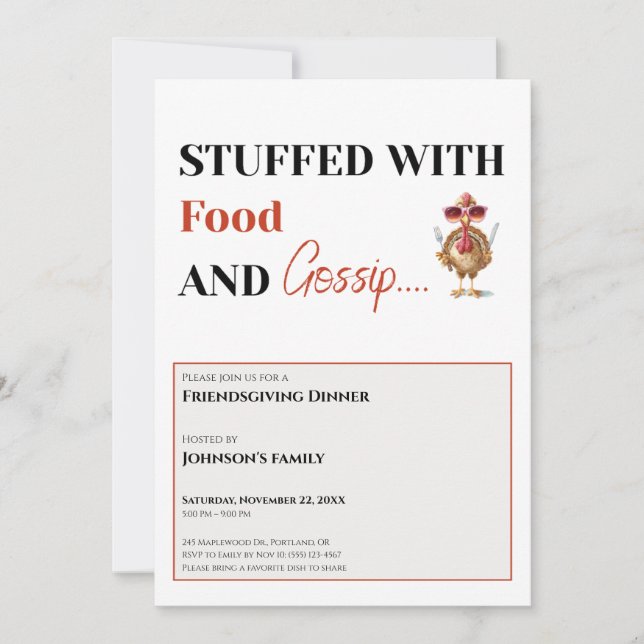 Invitación a Friendsgiving (Anverso)
