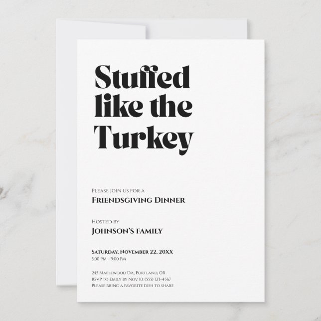 Invitación a Friendsgiving (Anverso)