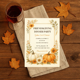 Invitación a Friendsgiving y tarjeta de menú coinc