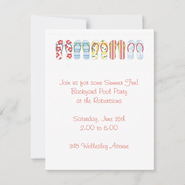 Invitación a Fun Flip Flops (Anverso)