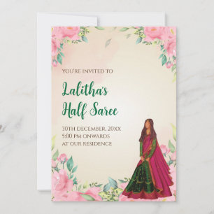 Invitación a función saree como invitación a media