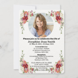 Invitación a funeral de fotografía Minimalista per